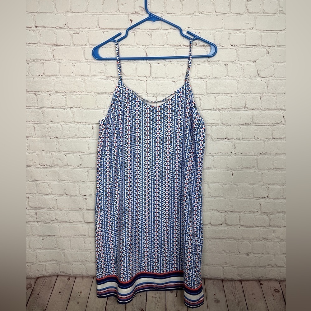 Skies‎ Are Blue Women's Sleeveless Slip Dress V Neck, sz L, EUC